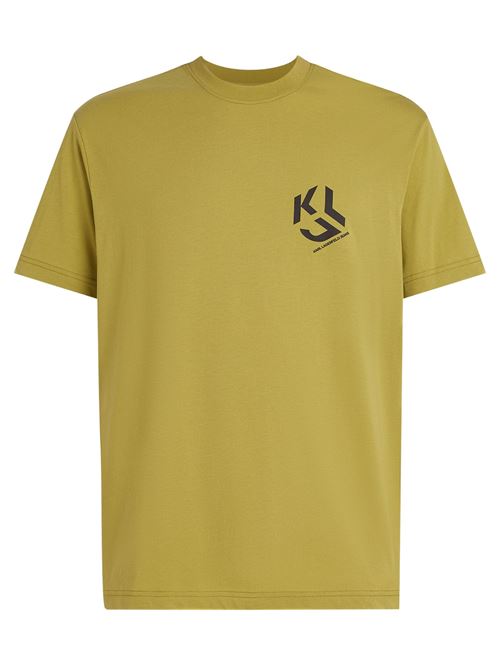 T-shirt uomo verde oliva in cotone Karl Lagerfeld jeans | A2M170721OP